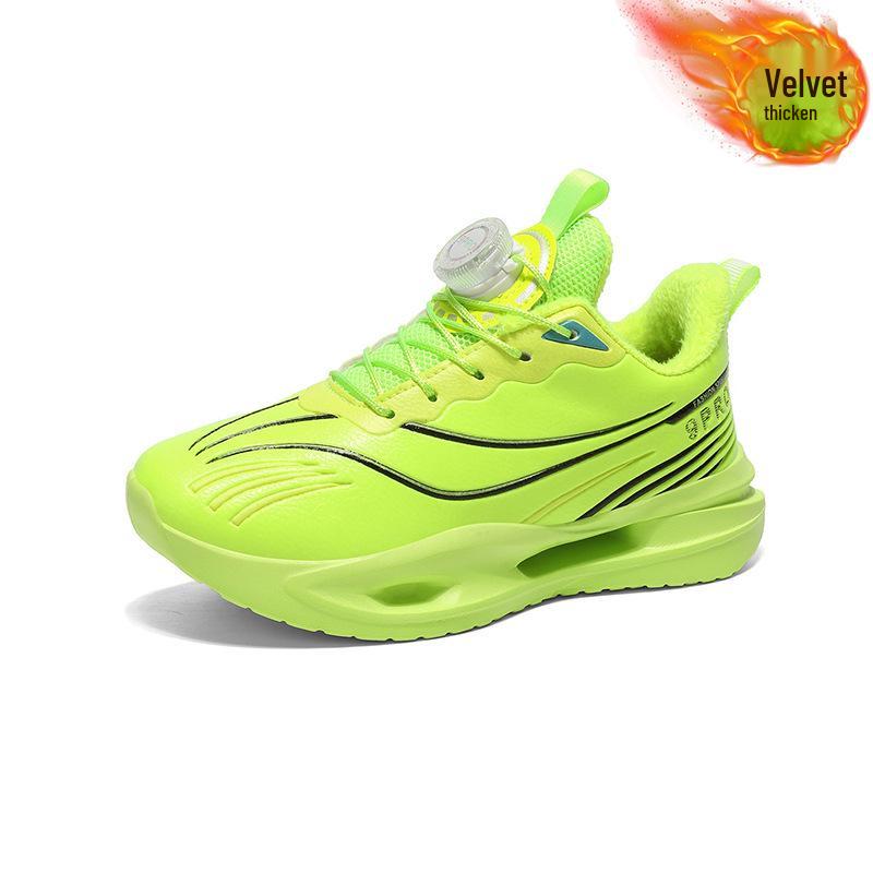 Boys' 2025 Winter Sports Running Leather Shoes - Warm, Velvet-Lined, Thickened for Comfort