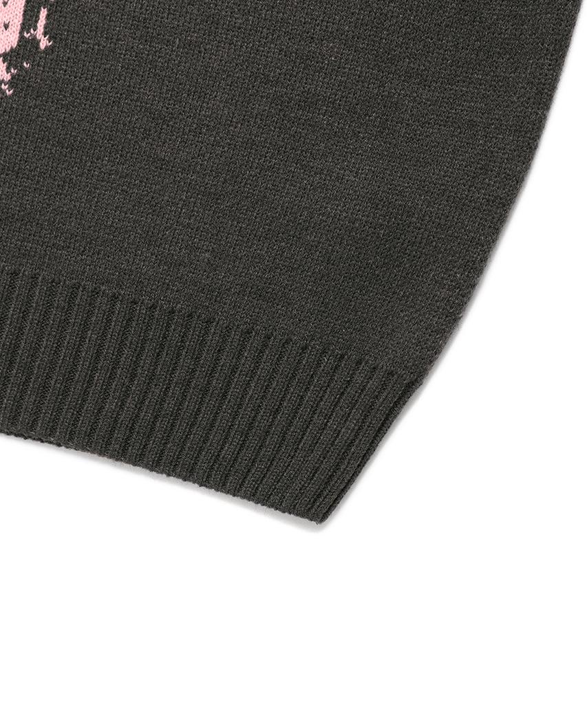 CAVISH W Dust Classic Rose Knit Sweater Charcoal(Cv2Effk605A)