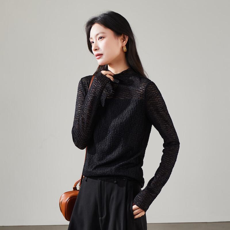 SOFSIL Women s French Style High Neck Long Sleeve T-Shirt M
