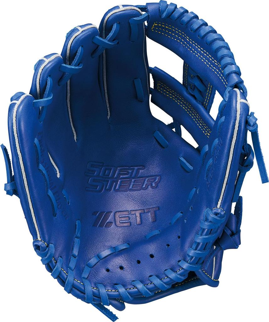 ZETT Youth Baseball Soft Royal Blue BJGB74530F Glove, Steer, All-Around, Left-Handed Throw, (2500), Size M,