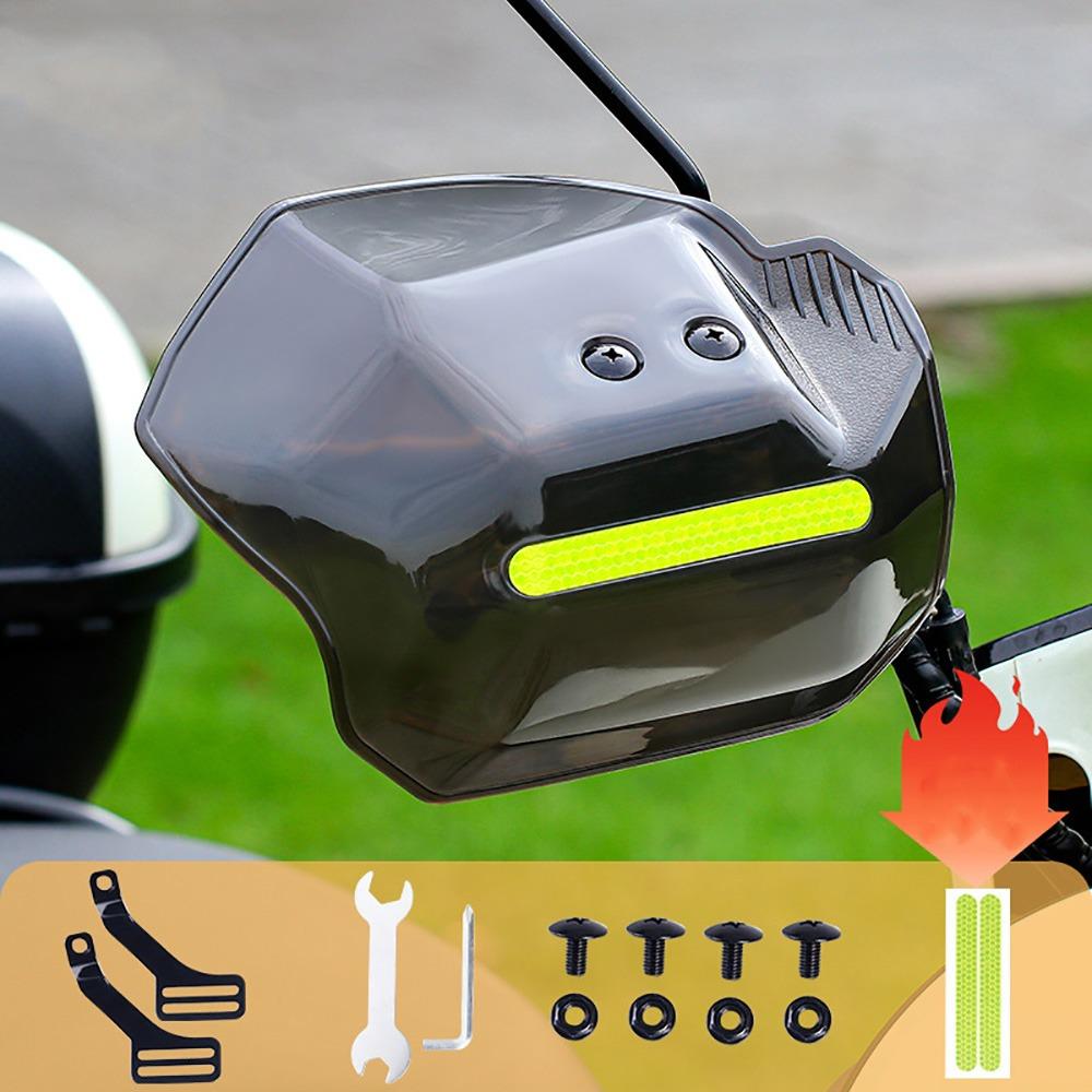 Housse de protection de main grise Bande réfléchissante de nuit Protection de guidon Garde-main E-bike Conduite ATV