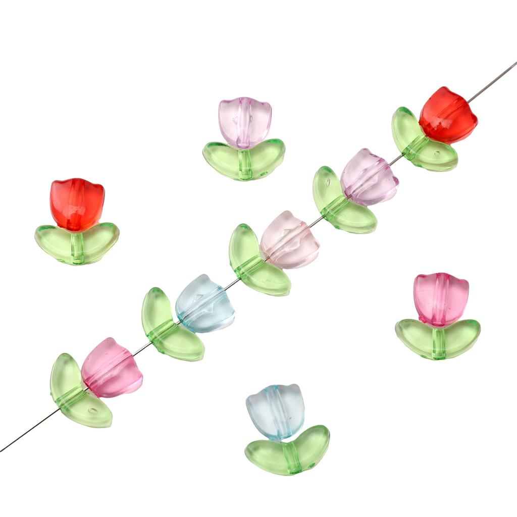 20Set/bag Acrylic Tulip Beads For DIY Necklace Bracelet Earrings Jewelry Making Craft Accessories