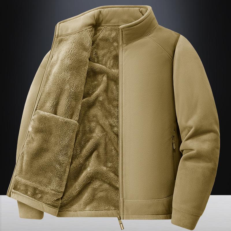 2026 Autumn/Winter Men's Plus Velvet Fleece Hoodie - Versatile, Casual, Loose-Fit Cardigan (2518B)