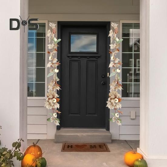 Autumn White Maple Vine Easy Care Harvest Decor Unique Design Rattan for Thanksgiving Halloween Accessories