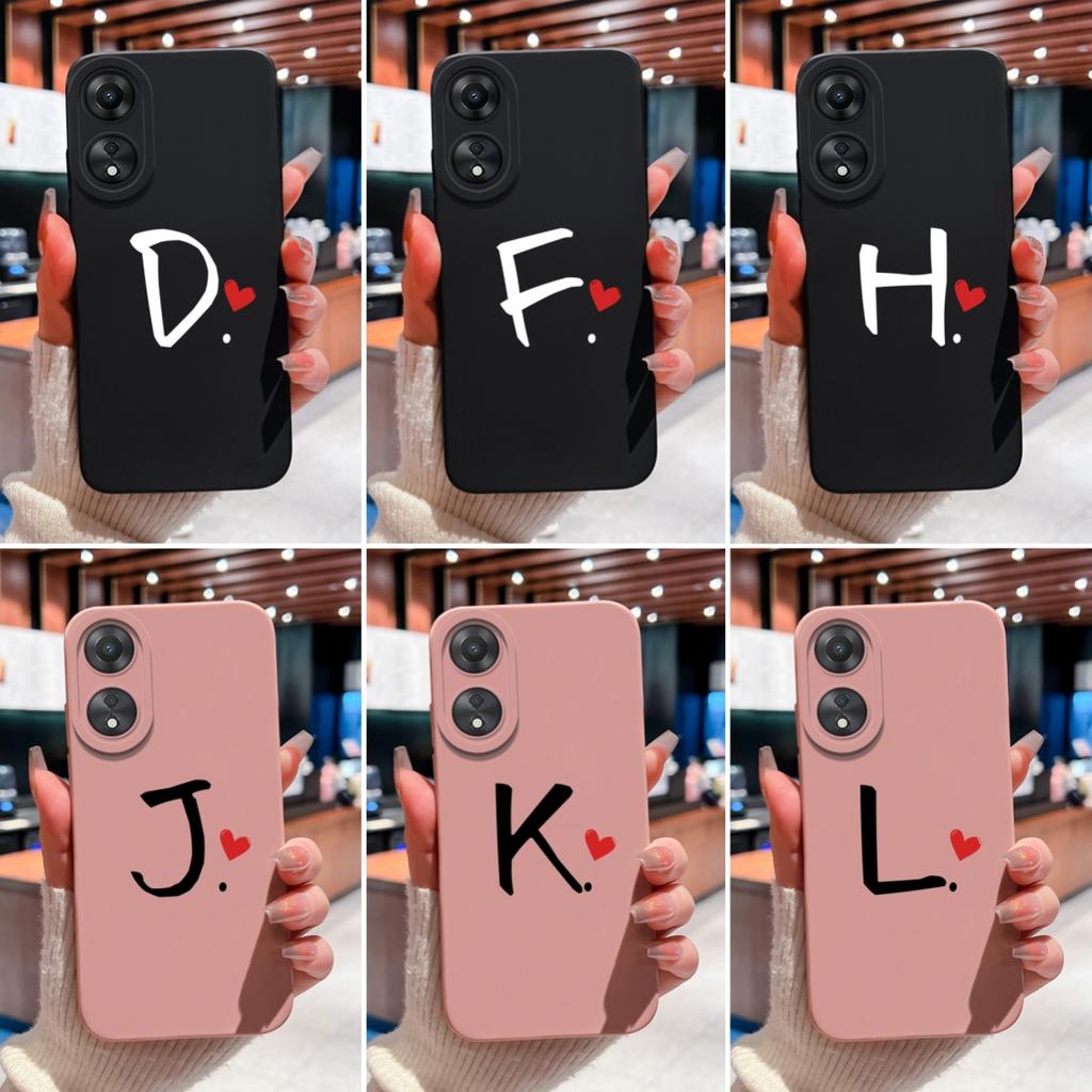 Case For Oppo A58 A57 A56 A55 A54 A53 A52 Phone Cover Popular Couple Letter Pattern High Quality Shockproof Silicone Protective Housing For Oppo Shell