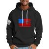 Men's Loose Flag Printed Hooded Sweatshirt Men's Casual Fashion Sports Sweatshirt