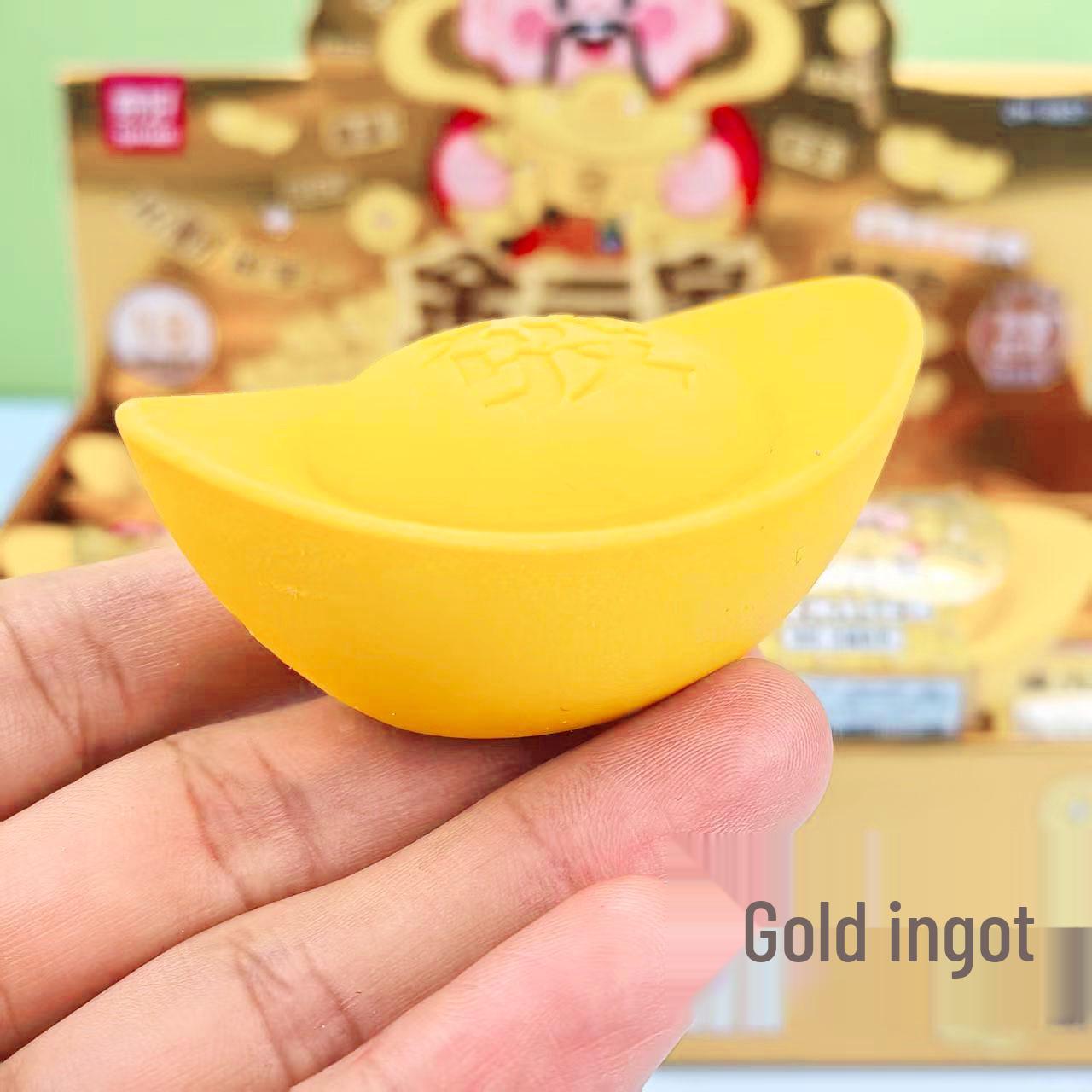 Qi Hao 8837 Creative Gold Ingot Mini Eraser for Primary School Students 8837 Gold Ingot Eraser