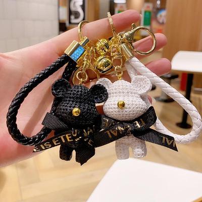 Creative Bear Keychain Cute Bear Keychain Jewelry Resin Trinket Kids Girls Gift Women Bag Charms Phone Doll Pendant Car Keyring