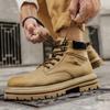 New Retro Mid-top Thick-soled Cushioning Martin Boots Outdoor Comfort Daily Commuter Locomotive Big Yellow Boots