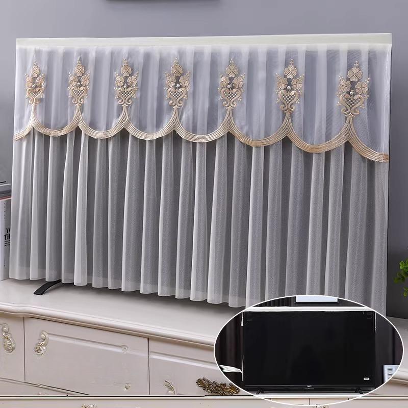 1pcs European Style Lace TV Cover Brand Universal Liquid Crystal TV Cover Cloth Anti Dust and Sun Protection Home Decoration Fabric Easy To Clean