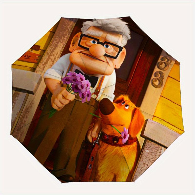 Disney Carl's Date Automatic Opening and Closing Folding - A Good Choice for Gifts, Fashionable and Convenient Umbrella With Cute Cartoon Ch