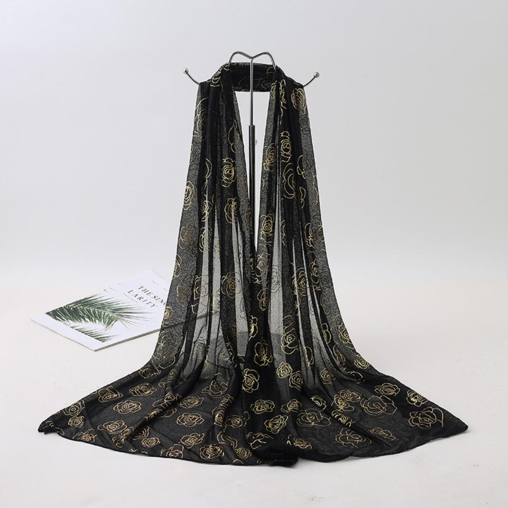 New printed phoenix rose silk scarf women's versatile long beauty yarn scarf beach yarn gift