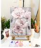 Modern Pink Floral Digital Oil Painting for Living Room Decoration