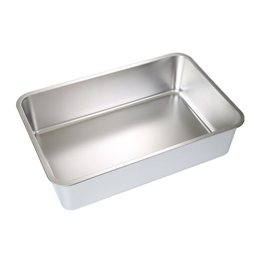 

Новый лоток для кошачьего туалета из нержавеющей стали, большой вместимости, легко чистится, кошачий туалет с высокими бортиками, кошачий горшок, кошка