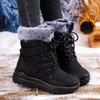 Winter Women's Boots Non-slip Plush Warm Snow Boots for Women Lace Up Platform Ankle Boots Comfortable Flat Shoes Cotton Shoes