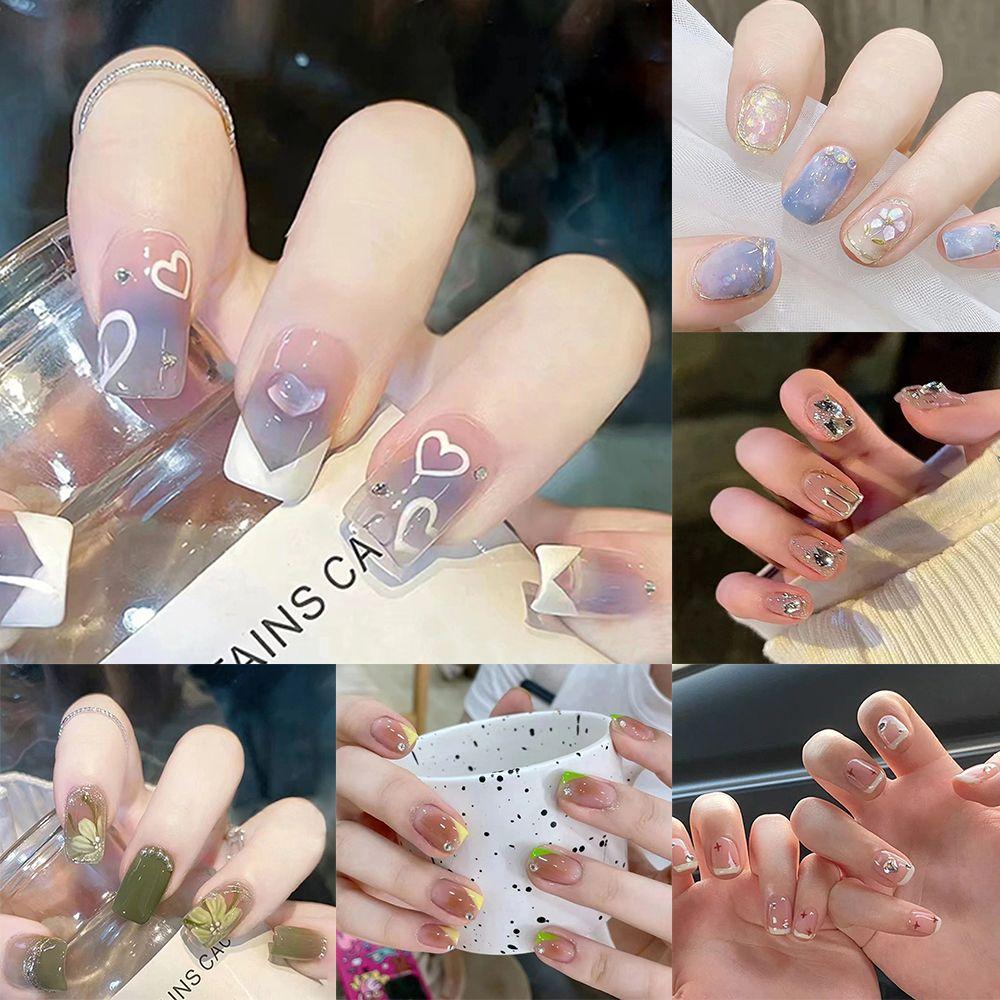 

On Nails Manicure Tool Artificial Nail Tips Fake Nails Wearable Short Round/Square Head False Nails