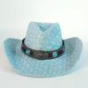 Vintage Denim Cowboy Hat For Men Women Cowgirl Hat Belt Hand-Torn Tassels Jazz Cowboy Hatfedora Hat Cloche Church Sombrero