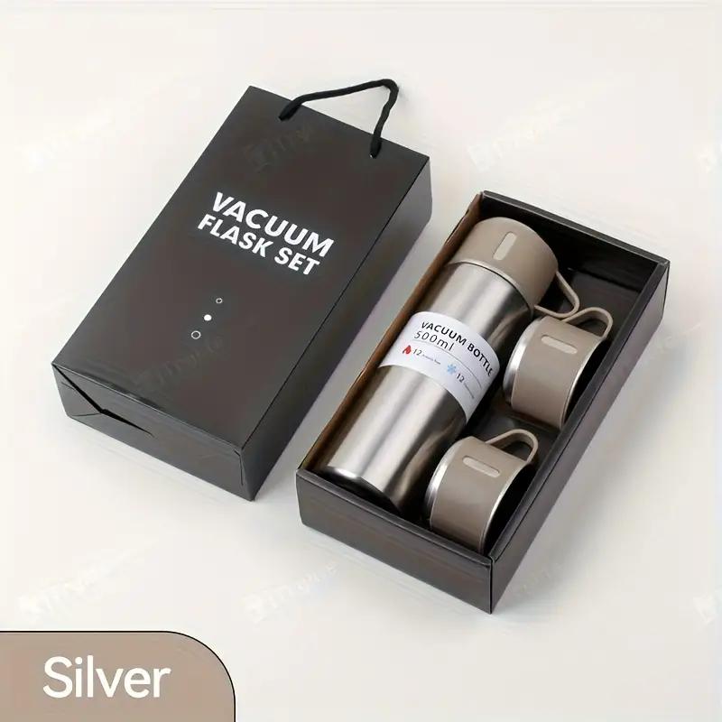 500ML Stainless Steel Thermal Water Bottle Vacuum Flask Gift Set Office Business Style Thermos Bottle Outdoor Hot Insulation Cup