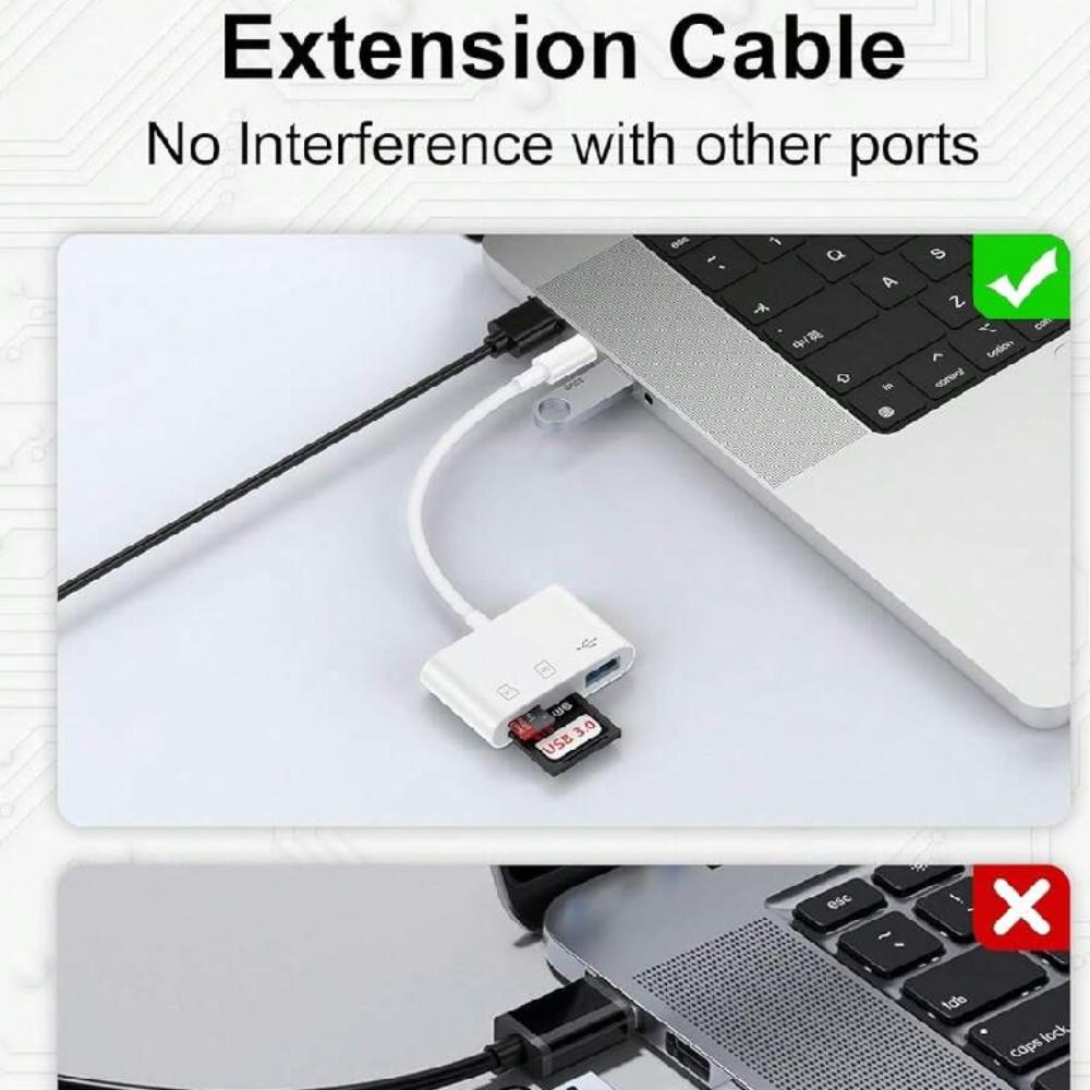 2/4 PCS USB 3.0 SD Card Reader OTG Micro SD TF Card Adapter 3-In-1 Connector For IPhone 15 MacBook Laptop Camera Tablet