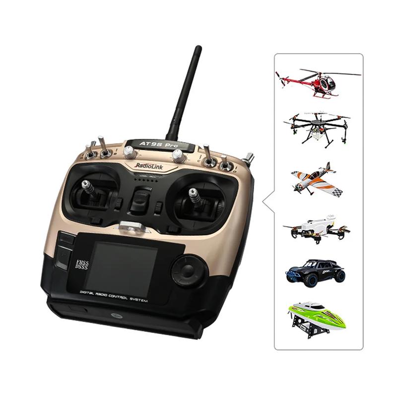 RadioLink AT9S PRO Remote Control 2.4G 10/12CH  DSSS FHSS Transmitter with R9DS Receiver for RC Model Airplane Drones