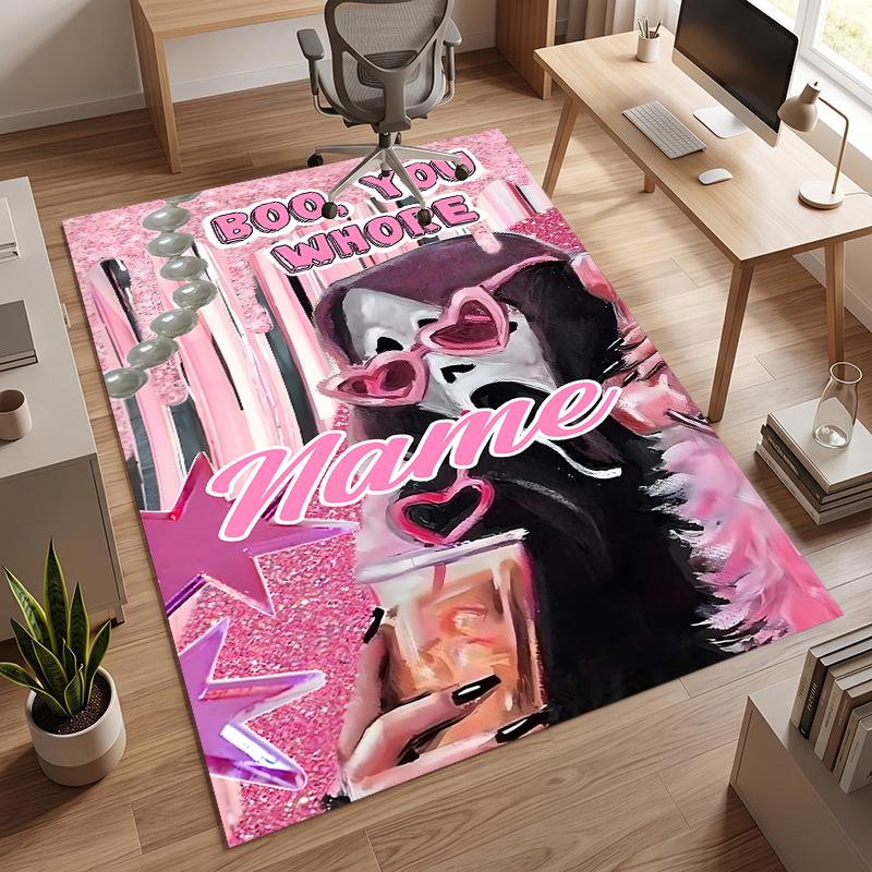 Scream (1) Personalized Name Office Carpet Stylish Decor for Living Room Bedroom Kitchen