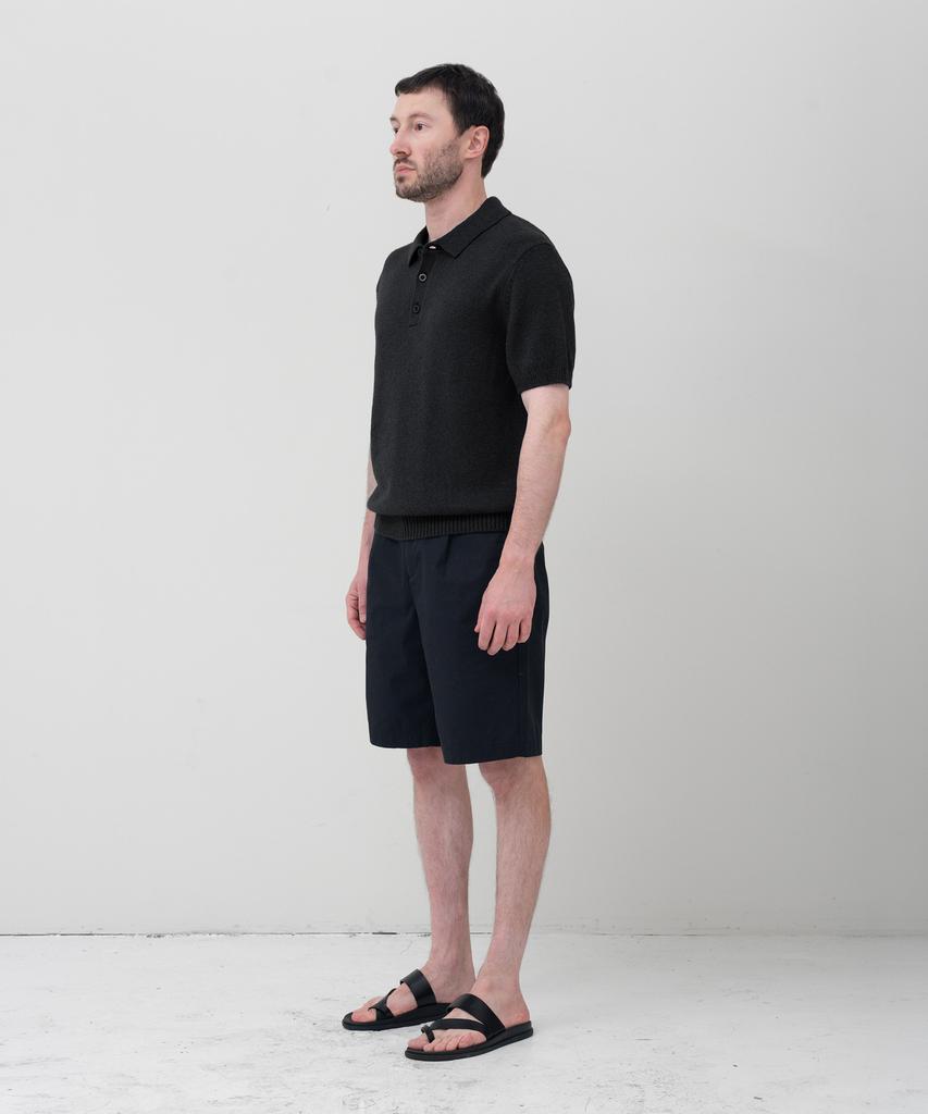 MANNERGRAM Upw Washable Cotton Polo Short Sleeve Knit Black
