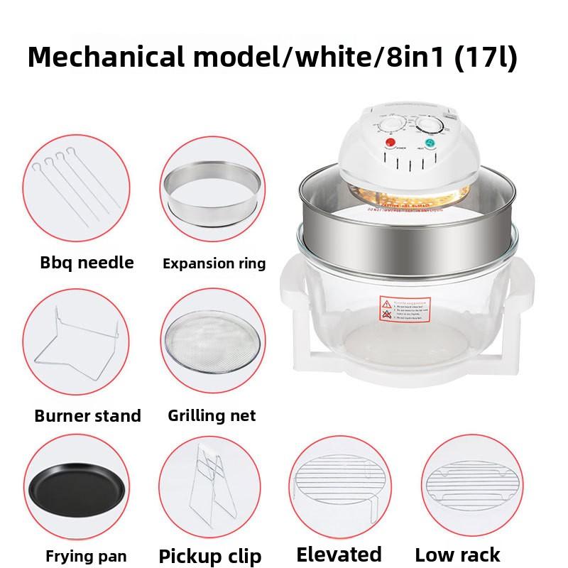 110V Glass Visual Air Fryer Light Wave Furnace Halogen Oven