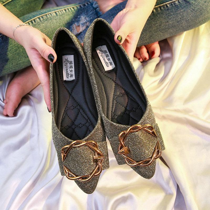 Fashion Sharp Pointed Flat Shoes for Women New Boat Shoes Spring and Summer 2025 Plus Plus Size Women's Shoes 41-43 Loafers Women