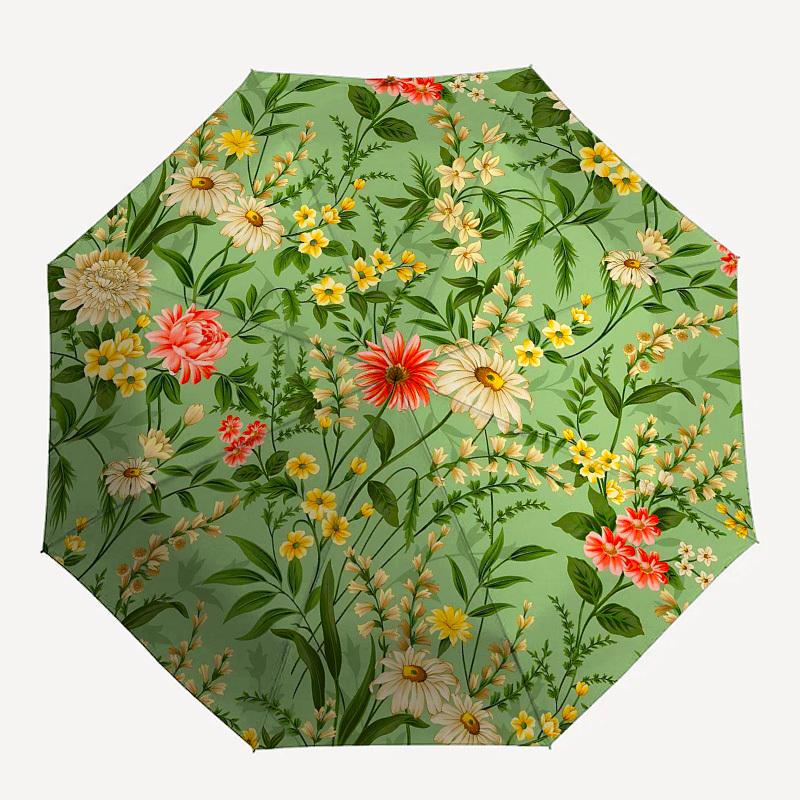

1PC Floral Pattern Umbrella-8-Rib Reinforced, Automatic Open, Lightweight & Durable, Fashion Accessory for Outdoor, Beach L027