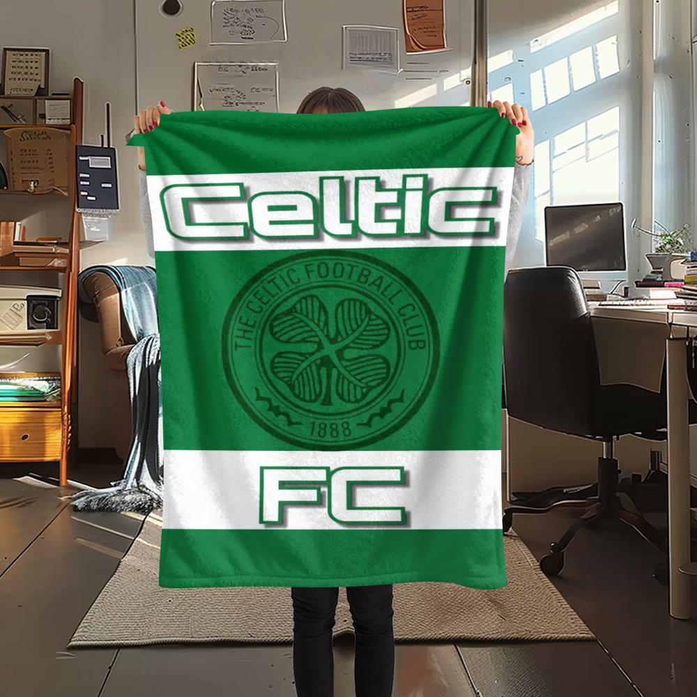 1Pc Celtic FC Print Flannel Blanket High Quality Warm Comfortable Cover for All Seasons Perfect for Gifts Home Decor