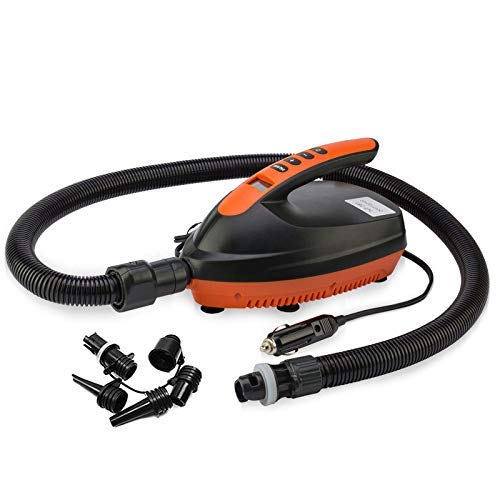 Dearsee SUP Electric Air Pump, 12V, up to 16 psi, Inflates and Deflates Inflatables, with Auto Shut-Off, for Air Beds, Air Sofas, Air Pools, and Air T