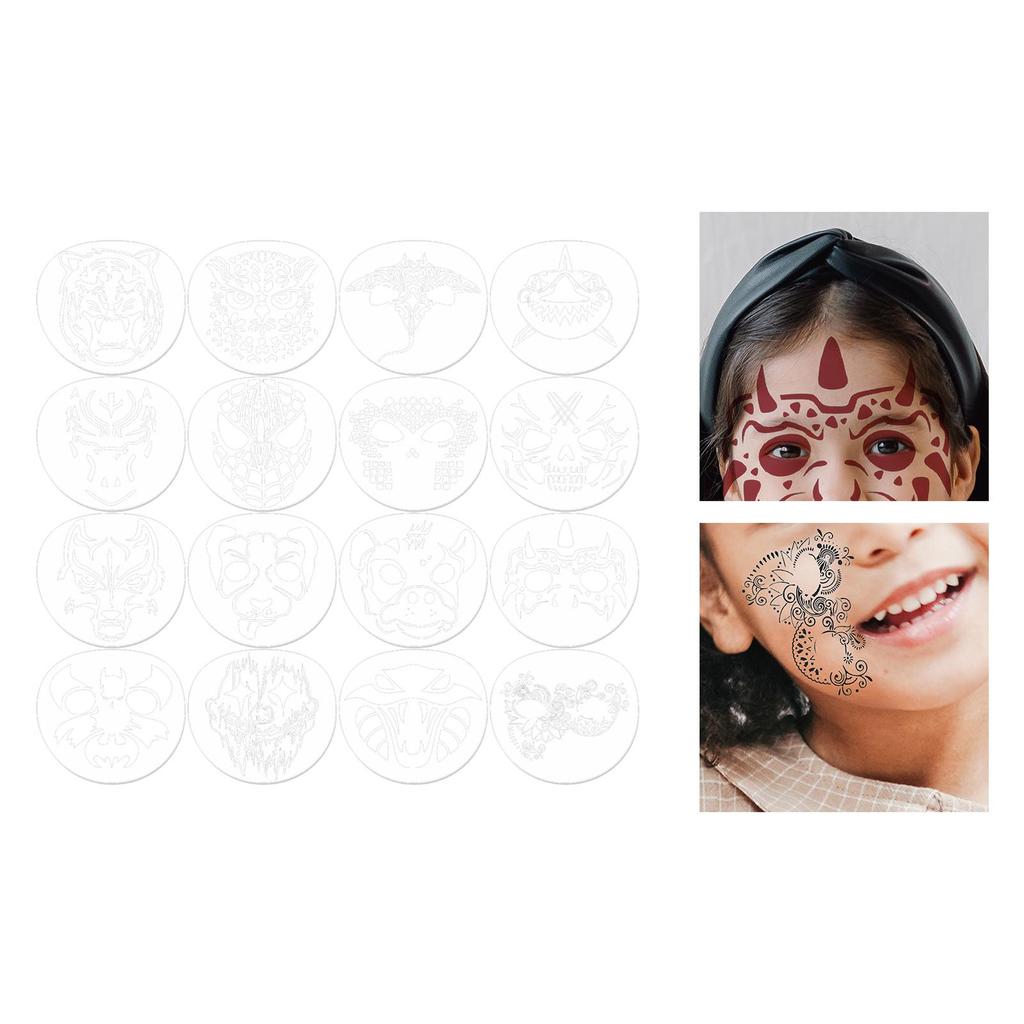 16 Pieces Face Body Painting Stencils Makeup Templates for Party