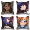 Anime Higurashi  Pillow Case Square Double-Sided Printing Short Plush Sofa Cushion Cover Bedroom Bedside Pillow