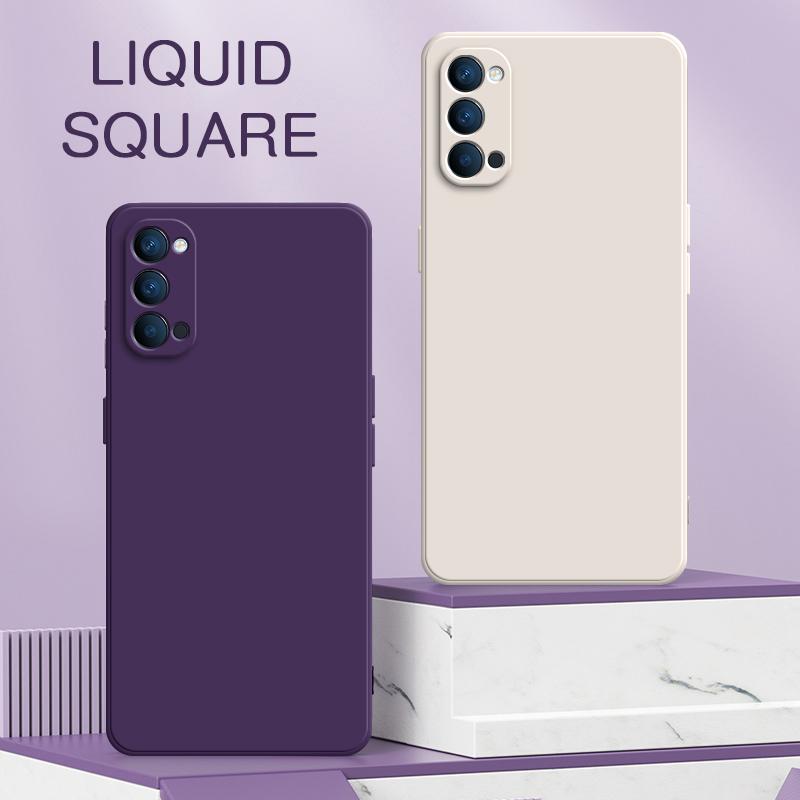 

Classic Square Liquid Silicone Cases for Reno 2 Z F 3 4 4Z Pro SE Youth 2Z 2F 10X Zoom 5G 360 Shockproof Soft Mobile Back Covers