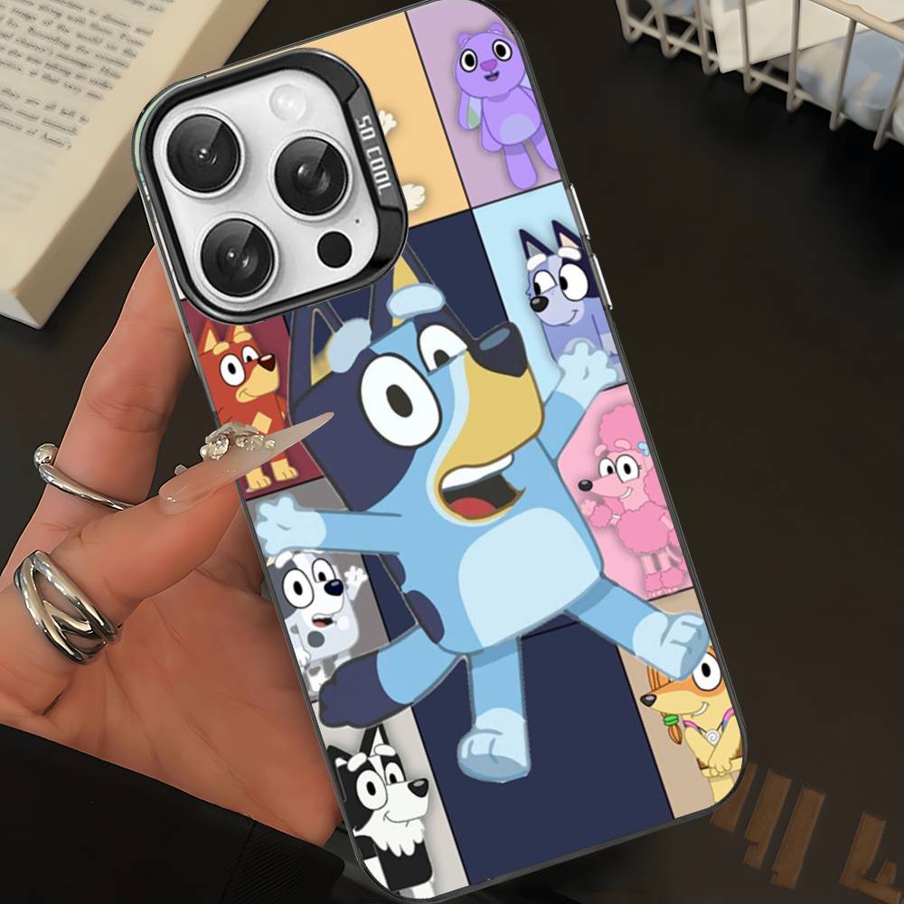 Cartoon Dog B-Blueys Phone Case For iPhone 16 15 14 13 12 11 Pro Max Matte Shockproof Back Anti Fall Matte Cover