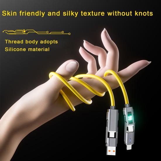 100CM 4-In-1 Lade-Displaykabel LED A USB Typ-C 8Pin PD Tragbares Schnellladen