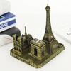 Eiffel Tower Notre Dame Arc De Triomphe Building Model Metal Antique Bronze Figurine World Famous Landmark Architecture Decor
