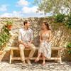 Garden Bench, Slatted Seat, Wood-Effect Finish, 140 x 40 x 43 cm, Natural Wood