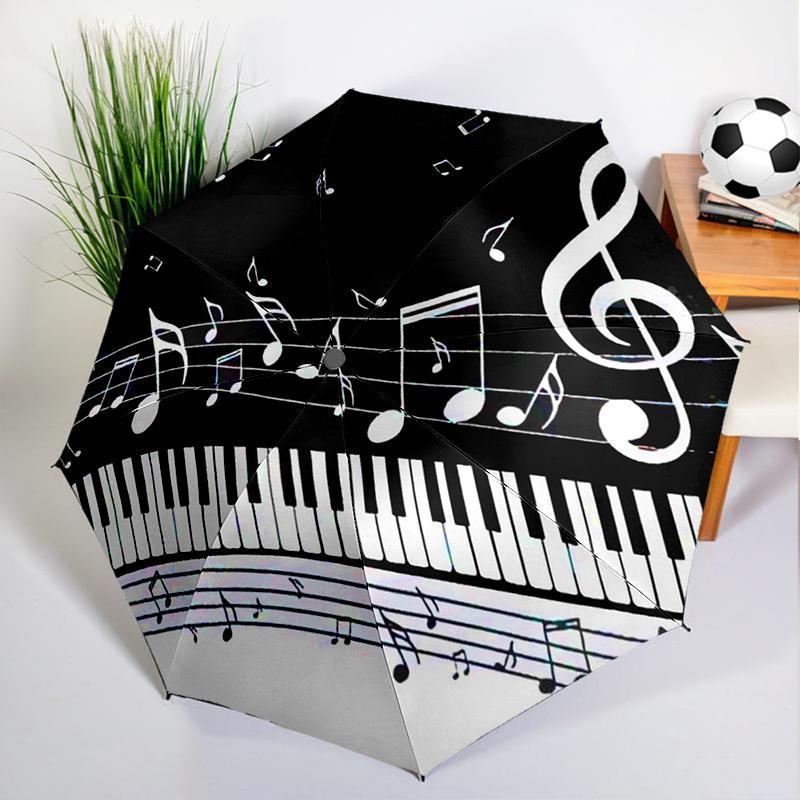 Black White Piano Keys Umbrella Automatic Open/close, Sturdy Iron Frame & 8-Rib Struct, Umbrella for Women & Men, Christmas Gift