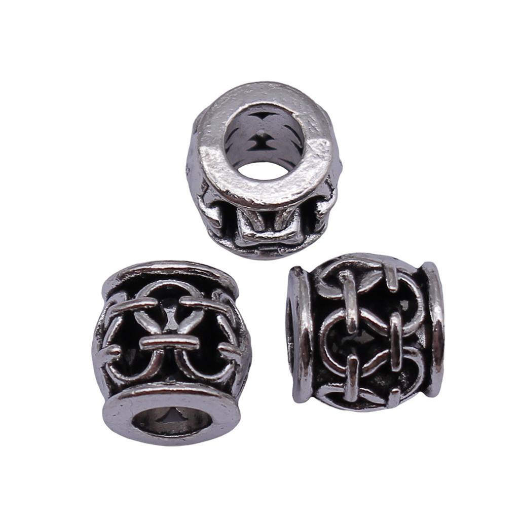 Vintage Floral Pattern Cylinder Beads Antique Style Large Hole Spacers For DIY