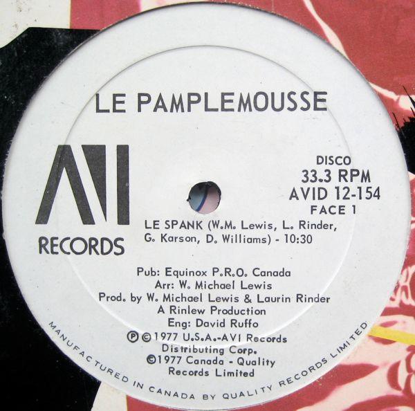 12-дюймовая пластинка LE PAMPLEMOUSSE Le Spank Monkey See Monkey Do AVID12154 AVI Records 1977 Канада Soul Funk Б/у