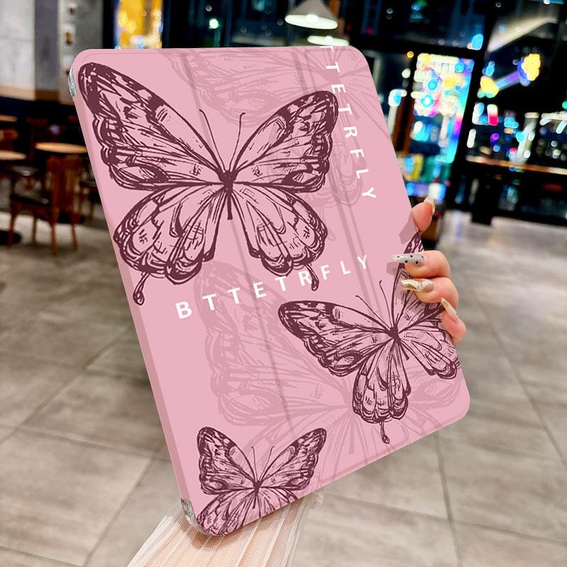 Ins Beautiful Butterfly Pattern Tri-fold Tablet CASE for IPad Pro 10/11/2020/6th/7th /8th /Air 3rd/Air 4th/9th Gen/Air 5th Gen 2