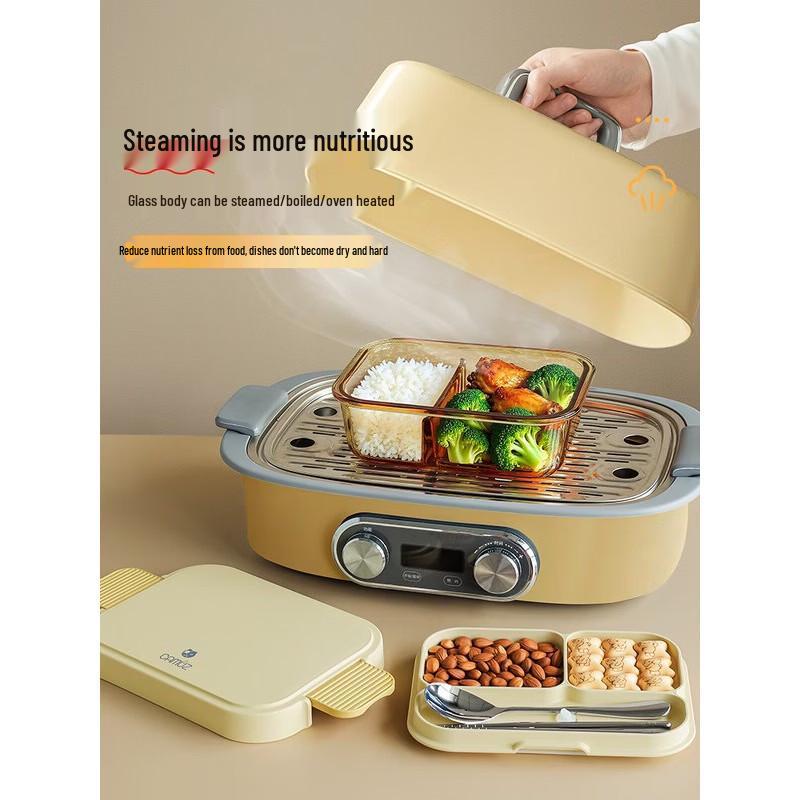 CAMUZ Amber Glass Lunch Box with Utensils