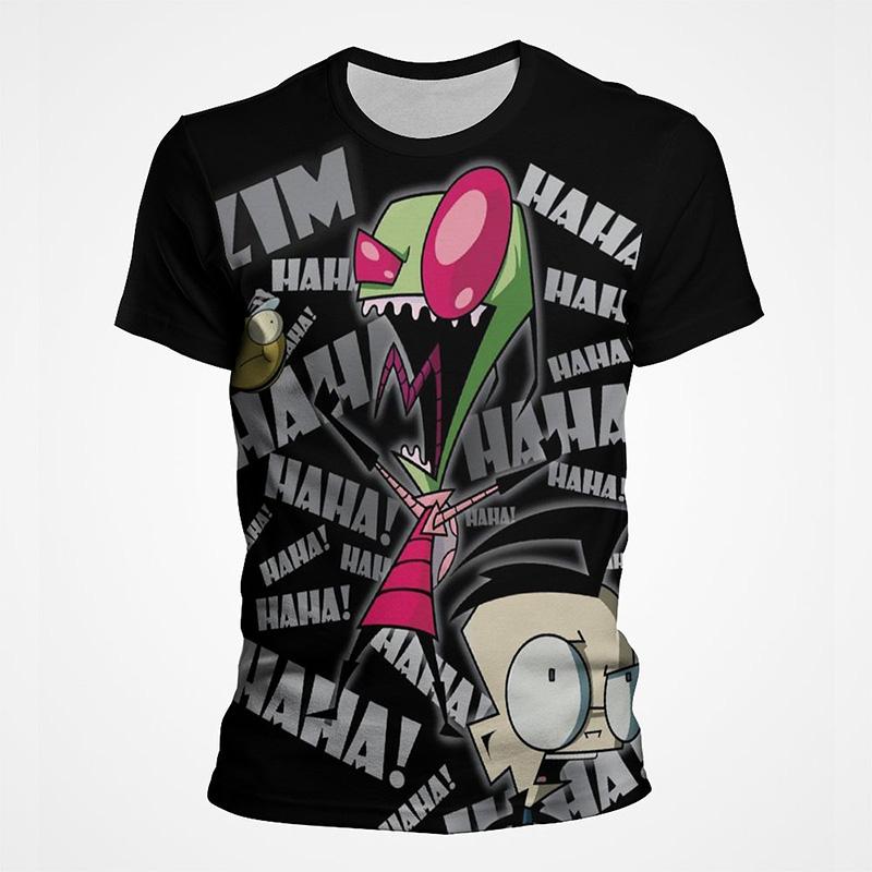 

Invader Zim Футболки Мультфільм Аніме 3D-принт Вуличний одяг Чоловіки Жіноча Мода Оверсайз Футболка з коротким рукавом Дитячі футболки Топи Одяг S