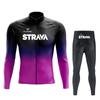 Long Sleeve Cycling Jersey Set Slim Fit Unisex Mountain Road Bike Quick Dry Trendy Sportswear