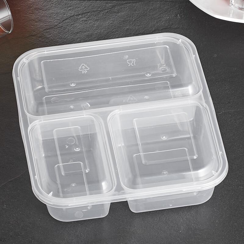 Bai Chu Fang Black 3-Compartment Disposable Food Containers