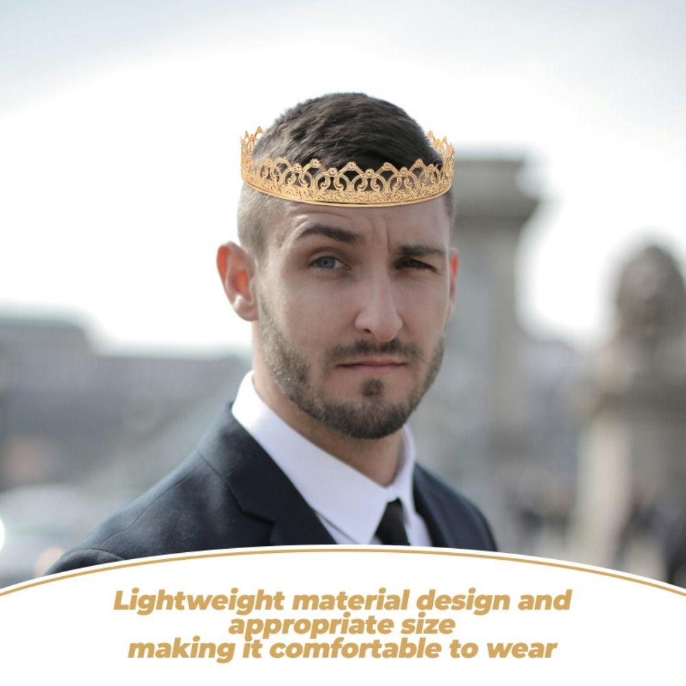 Bar Mitzvah King Crown Hair Hoop Round Tiaras Simple Prince Crowns  Hair Jewelry