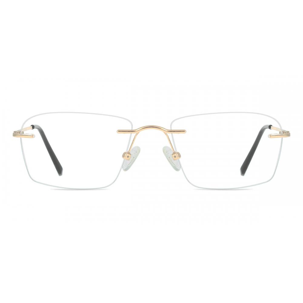 Rimless Rectangle Gold Smartbuy Collection Hollis Wm6506 C1 Fashion Unisex Eyeglasses