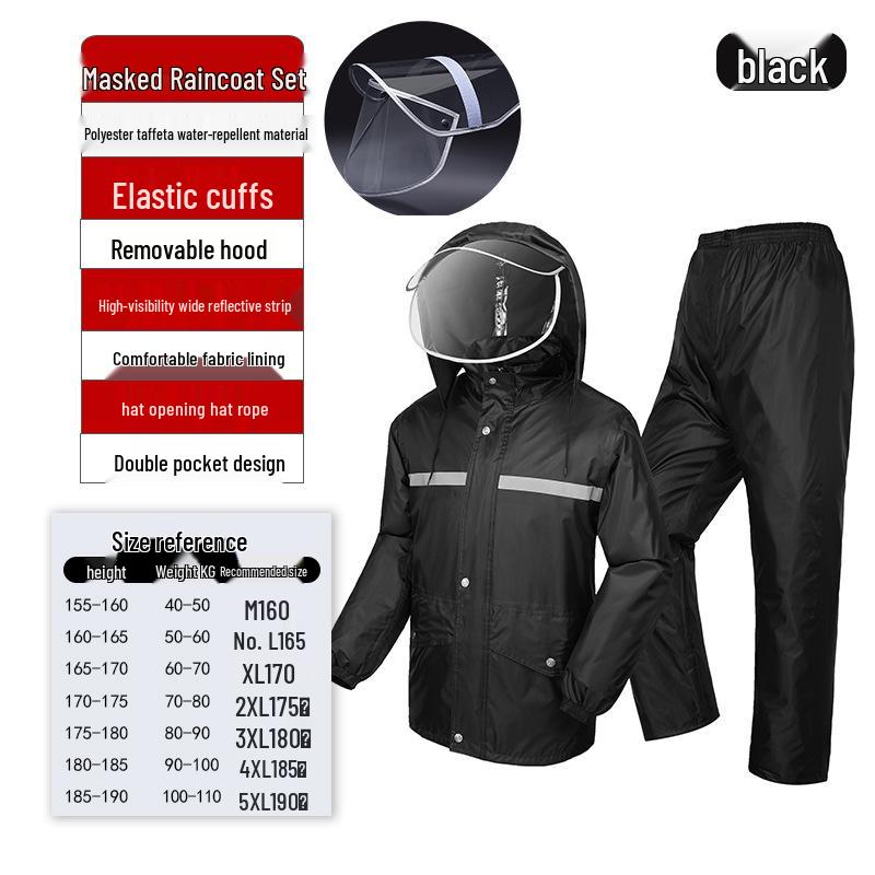 Men's Full-Body Electric Vehicle Raincoat Set - Waterproof, Split-Type Riding Gear