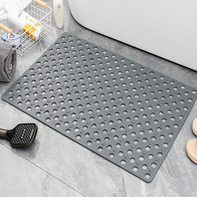 Anti-Slip Shower Mat PVC Suction Cup Pad Bathroom Floor Grip Drainage Holes Massage Foot Mat Waterproof Safety Flooring